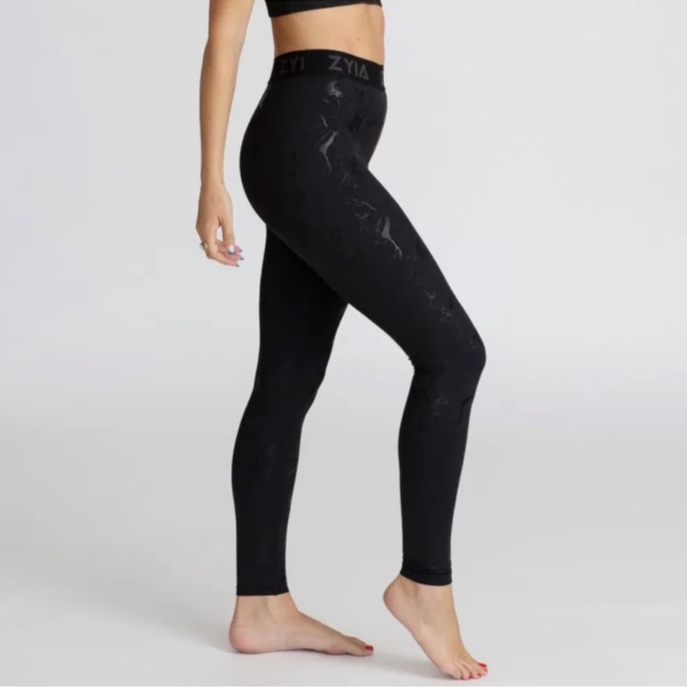 NWT ZYIA Marbled Leggings Black